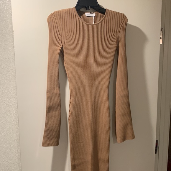 Anine Bing Tan Rib Knit Midi dress - Picture 9 of 16